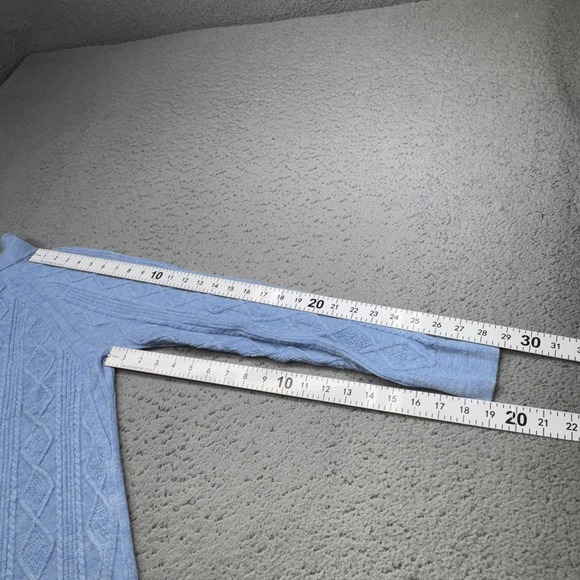 Vineyard Vines Sweater Coat Womens Small Blue Cashmere Cable Knit Long Cardigan - Picture 15 of 16